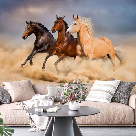 Papier peint panoramique - Chevaux - 130 cm x 86 cm (1/4)