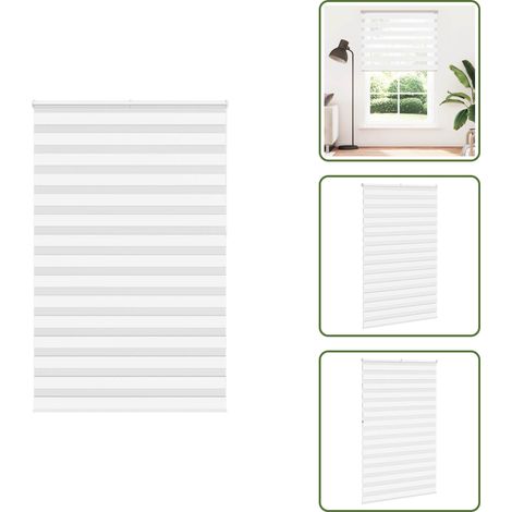 Zebrarollo Weiß 150x230 cm Stoffbreite 145,9 cm Polyester - Zebra-Jalousie - Zebra-Jalousien - Zebra-Rollo - Doppelrollo (1/5)