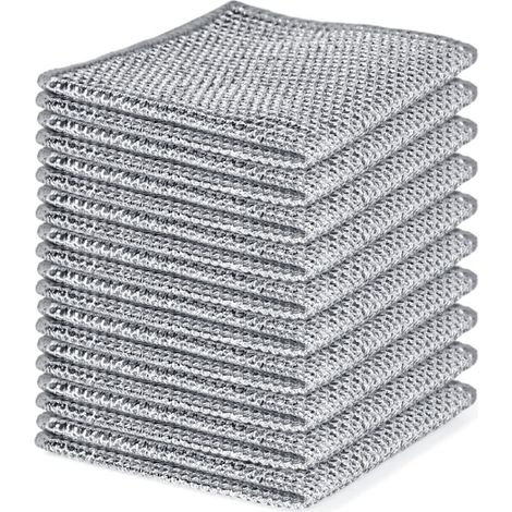 Ensemble de 10 torchons en fil d'acier résistant aux rayures - Torchon, essuie-mains et chiffon multi-usages (1/5)