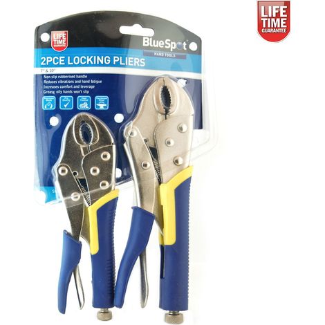 Bluespot 2pc Grip Wrench Vice Locking Lock Pliers Mole Grips Tools 7" & 10"