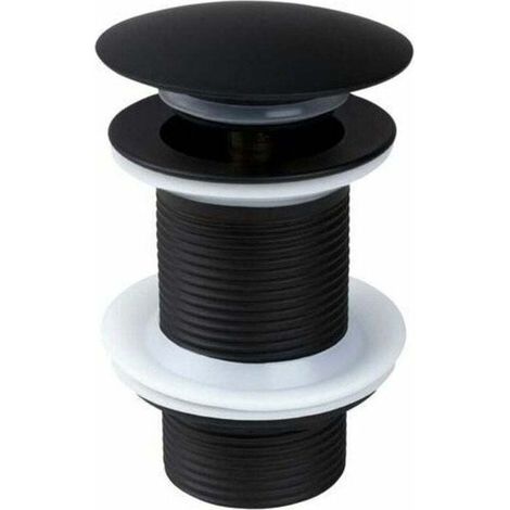 Tappo di scarico universale, scarico per lavabo nero senza troppopieno, tappo di scarico per lavabo, tappo di scarico a scomparsa per lavabo - Crezuo