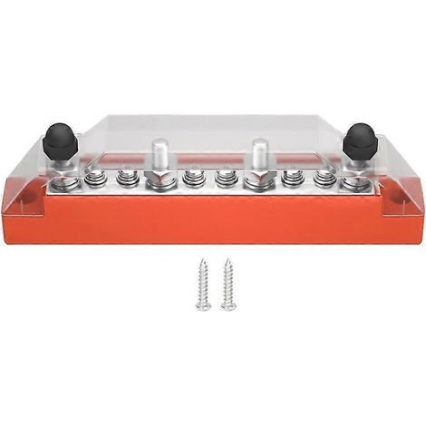 Elektrischer Verteiler mit 4 M6-Stiften + 6 M4-Klemmen, Verteilerblock für Kfz-Kabel, Batterieanschlussblock, 12V/24V-Stromanschlussblock. (1/4)
