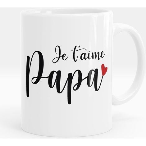 Mug - Tasse personnalisée - Je t'aime papa - Mug Jaune (1/5)