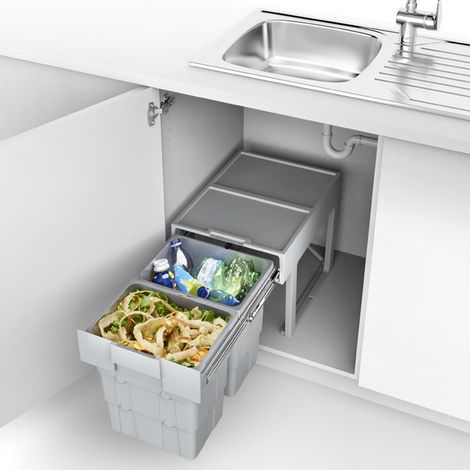 Abfalltrennsystem essensa easywaste mit 2-fach Trennung (1/2)