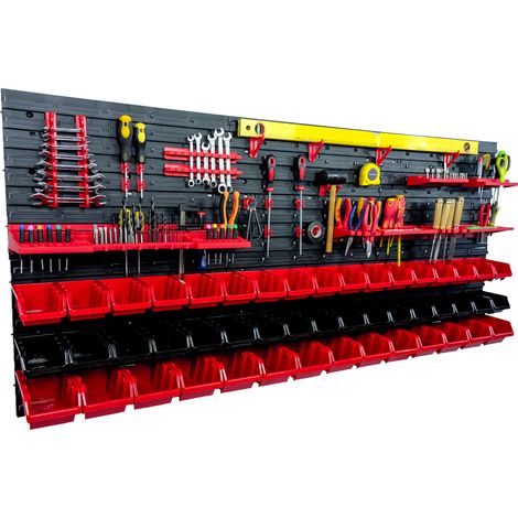Panneau à outils d'atelier 172x78 cm + 48 plateaux (1/5)