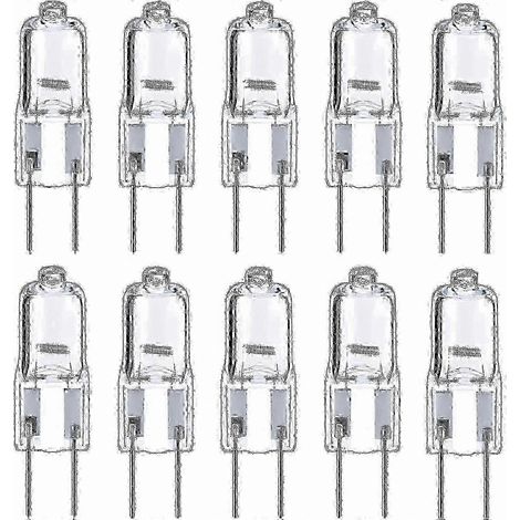 Lot de 10 ampoules halogènes G6.35, 12 V 35 W, blanc chaud 2700 K, pour lustres, éclairage sur rail, luminaires d'extérieur et lampes de bureau. (1/5)