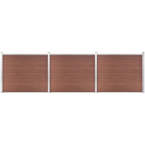 Zaunelement Set WPC 526x146 cm Braun