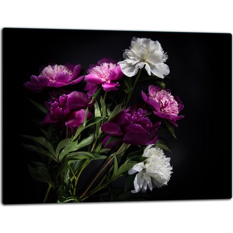Planche à découper en verre 52x40 fleurs (1/5)