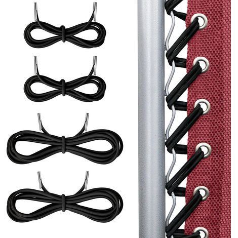 Corda elastica per chaise longue Relax, per chaise longue da giardino, chaise longue da spiaggia, chaise longue Relax, sedia da giardino, corda elastica per Lafuma RSXA Merax, set da 4, nero