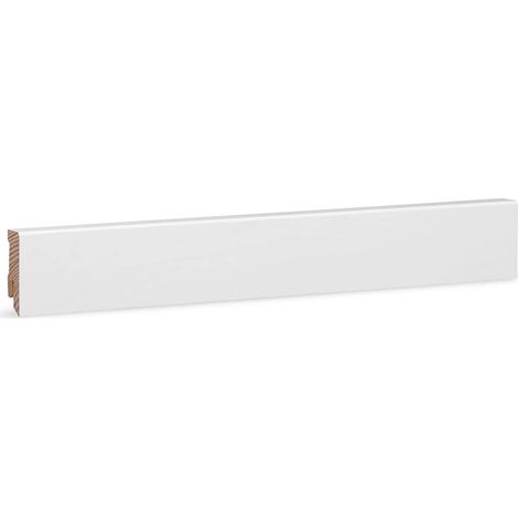 KGM Sockelleiste Modern RAL 9016 Kiefer Massivholz 16x40mm 2,4m