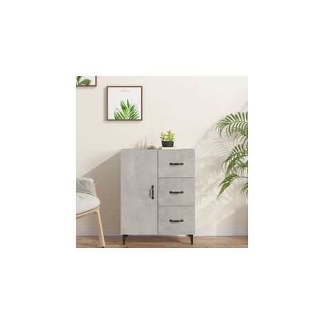 Buffet gris béton 69,5x34x90 bois d'ingénierie (1/5)