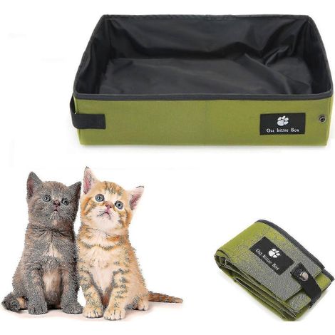 Litière pliable pour chat, bac à litière, toilettes de voyage pliables et étanches - niubi (1/5)