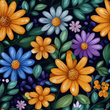 Outdoor dekostoffe oxford - Motiv Bunte Blumen DX18049 (1/5)