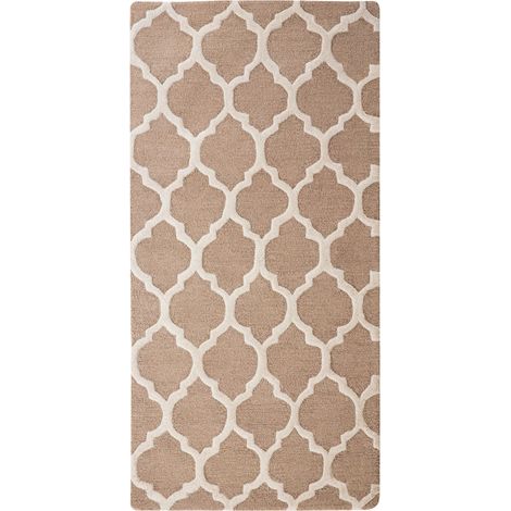 Teppich ERBAA Beige 80 x 150 cm Wolle (1/5)