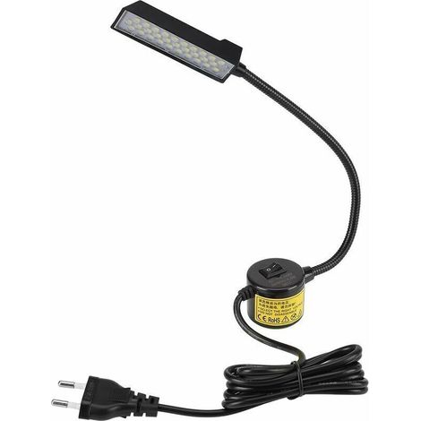 Lampada a LED per macchina da cucire, 30 LED con base di montaggio magnetica e interruttore, luce da lavoro a LED (110-250V) (1/4)