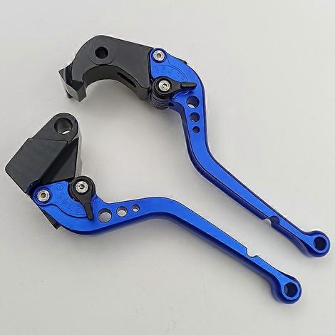Pour la nouvelle moto Kawasaki Z900RS/SE, levier de frein, d'embrayage et de klaxon modifié en alliage d'aluminium (bleu, à poignée longue) (1/5)