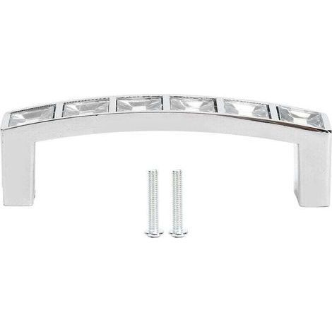 Poignée en cristal moderne simple armoire porte diamants Double trou poignée tiroir tirer (1/4)