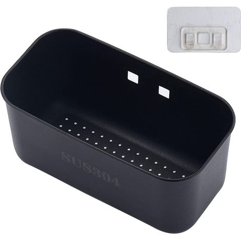 Passoire pour évier de cuisine,Panier de vidange en acier inoxydable au-dessus de l'évier,boîte rangement évier Suspendu(Noir)