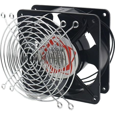 Ventilatore assiale per alte temperature 120 x 120 x 38 mm. Funzionamento silenzioso. Compatibile con stufe e caldaie a legna. Risparmio energetico fino al 30%. (1/4)