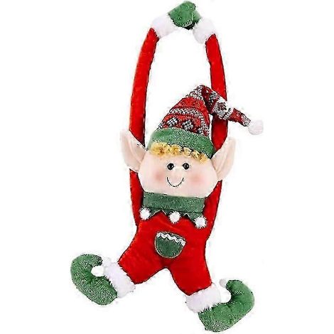 1 pièce de décoration de rideau en forme de lutin rouge de Noël (1/2)