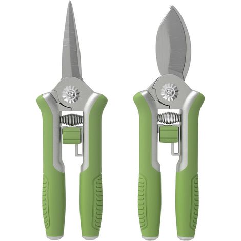 Ensemble d'outils de jardin, 2 pièces, outils de jardin en acier inoxydable, comprenant un sécateur et un coupe-branches, vert et argent