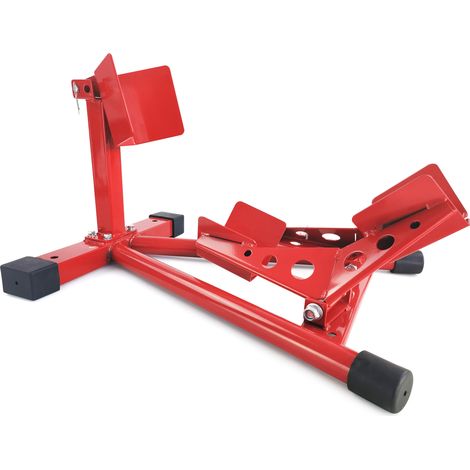 Cale de roue moto universelle robuste – Support avant réglable 1500 lb – Bouton rapide – Pour roues 12-21 pouces – Couleur : Rouille (teinte) (1/5)
