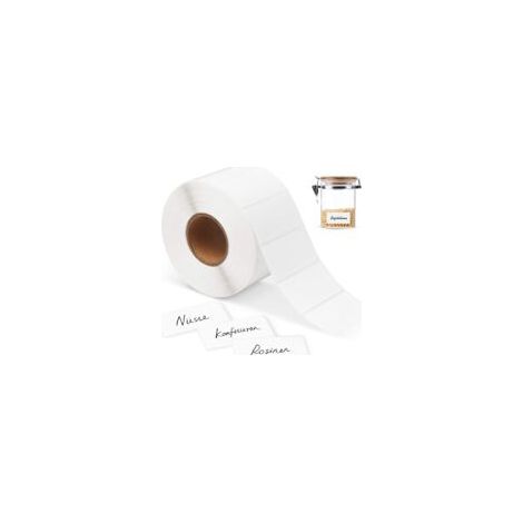1000 etiquetas autoadhesivas blancas, etiquetas adhesivas para cocina, etiquetas autoadhesivas blancas para mermelada de oficina y cocina (60 x 30 mm) - Crezuo