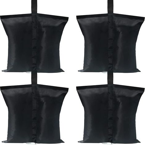 Lot de 4 sacs de poids de qualité industrielle pour tonnelle pliante, Tente pliante extérieure contrepoids sac de pied tente à quatre coins,Noir