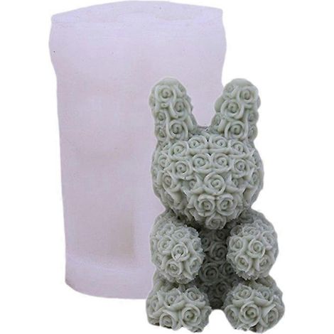 Moule en silicone 3D pour bougie rose de la Saint-Valentin, moules pour savon ourson en chocolat fait main