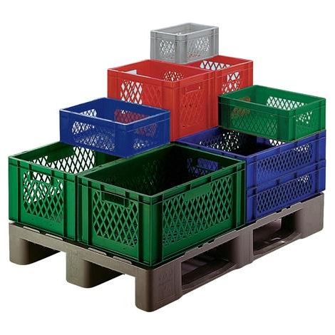 LA-KA-PE Transportstapelbehälter L600xB400xH320mm - TK600/320-1 GRAU (1/2)
