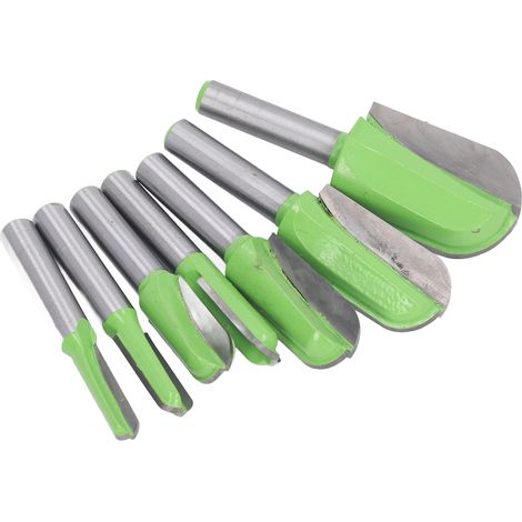 7 pièces fraise à noyer à nez rond, queue 8 mm, pour défonceuse bois, rainurage et moulure (1/5)