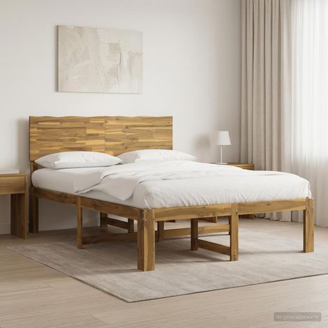 vidaXL Cama doble con cabecero ROSTOCK Blanco 160 x 200 cm (1/5)