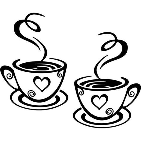 Adhesivo de pared autoadhesivo estilo boho con espejo y taza de café - Decoración - Accesorios de interior (1/5)