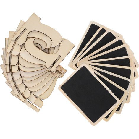 Lot de 20 Ardoises Miniatures en Bois avec Chevalet, Panneaux Message pour Fêtes d'Anniversaire (1/5)