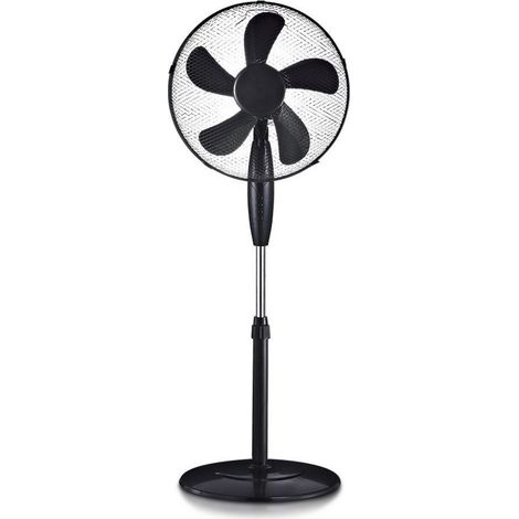 V-TAC Ventilatore con Base Rotonda 55W Altezza Regolabile (Max 120cm) 5 Pale a 3 Velocità Rotante Colore Nero