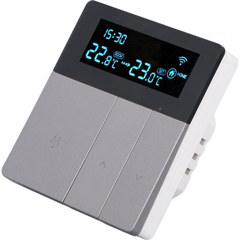Thermostat intelligent 3A avec écran LCD couleur, haute précision, programmable, pour chauffe-eau domestique et centres commerciaux, AC90-240V, gris, sans Wi-Fi