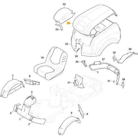 COPERTURA MOTORE SUPERIORE PCH GRIGIO NCS8000N ORIGINALE STIGA - 337110334/0