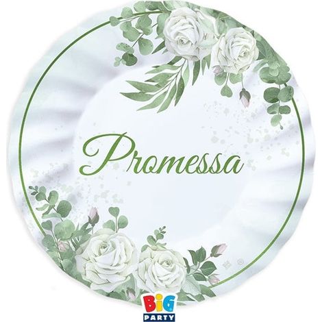 Big Party 6 Piatti cm.20 Promessa Eucalipto