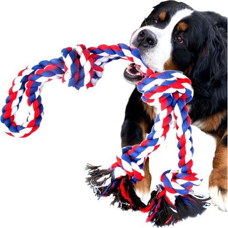 Cuerda de juego grande para perros que muerden con fuerza: juguete para morder extra resistente, duradero y robusto, cuerda para morder (1/5)