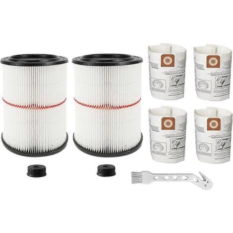 Packung mit 2 Filtern 17816 für Craftsman Werkstattsauger, mit 4 Werkstattstaubbeuteln CMXZVBE38749.