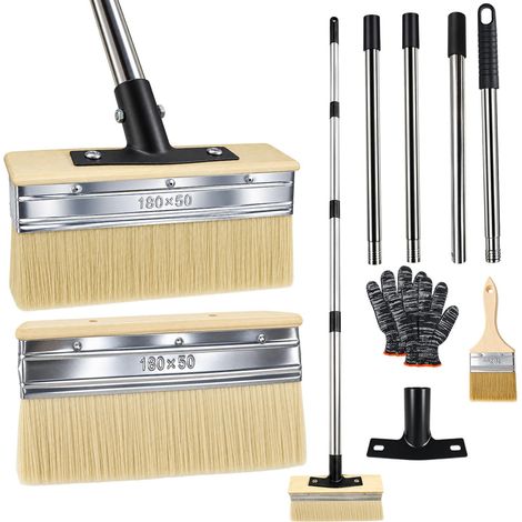 150 Cm Plat Pinceaux Peinture 2 Grandes Brosses 1 Petite Brosse Gants (1/5)