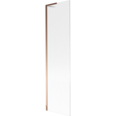 Mexen Next L Badewannenwand 1-flügelig 50 x 150 cm, Rillen, Roségold - 895-050-000-03-09-60 (1/5)