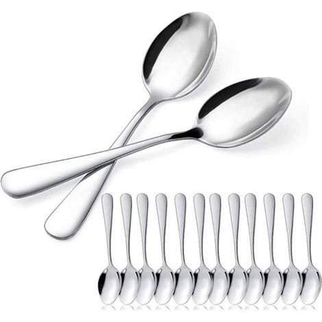 Cuillère À Café - Acier Inoxydable - 11 X 2,5 Cm - Effet Miroir - Cuisine - Lot De 12 (1/3)