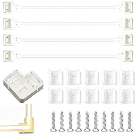 Connecteurs pour Bande LED COB,Connecteurs de Bande LEDs Sans Soudure,Fils D'extension Double Extrémité,Connecteurs en L,pour 10MM 2 Pin LEDs Light (1/5)