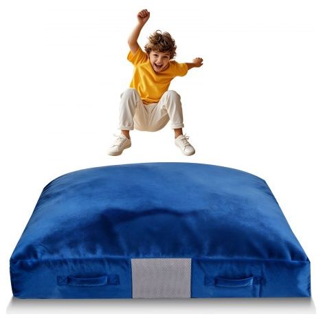 Crashpad 150 x 150 cm, Kindermatte mit Schaumstoffblöcken & Waschbarem Bezug, Weiche Schaumstoff-Landezone, Fallschutzmatte, Ausstattung für Sinnesräume zum Springen Entspannen Spielen (1/5)