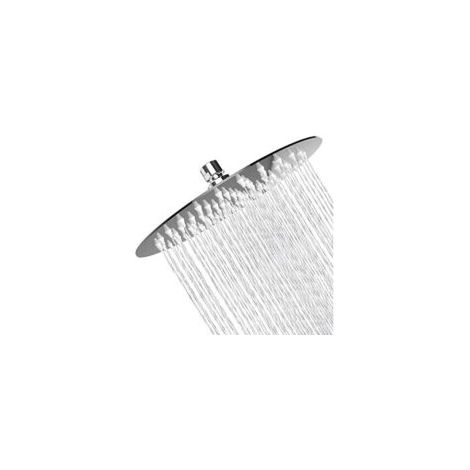 Soffione doccia a pioggia ad alta pressione, sacchetto doccia a pioggia in acciaio inox 304 da 20 cm, finitura effetto specchio, angolo di spruzzo orientabile, esperienza doccia di lusso - Crezuo