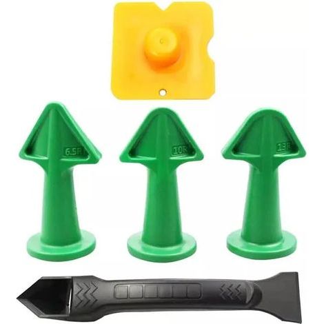 5-teiliges Set mit Fugendüse, Spachtel, Kunststoffspachtel, Fliesen-, Ziegel- und Fugenentferner sowie Silikonentferner