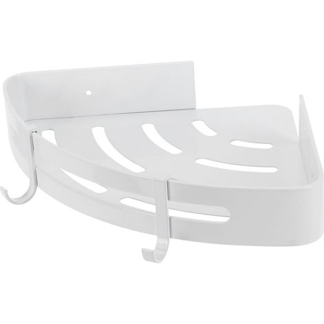 Weißer dreieckiger Abfalleimer für Toiletten, einlagiges Aluminiumregal für Hotelbadezimmer (1/5)