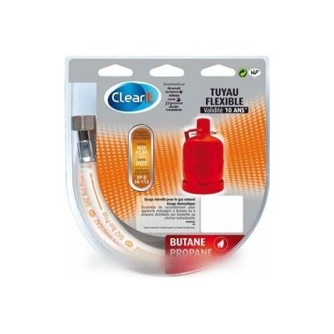 TUYAU GAZ BUTANE-PROPANE 2,00M (VALIDITE 10 ANS) POUR TABLE DE CUISSON BRANDT