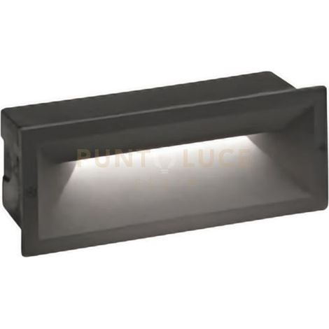 GES350-SEGNAPASSI AD INCASSO COLORE ANTRACITE A LED 4000K 1200LM 13W 25X9,8CM